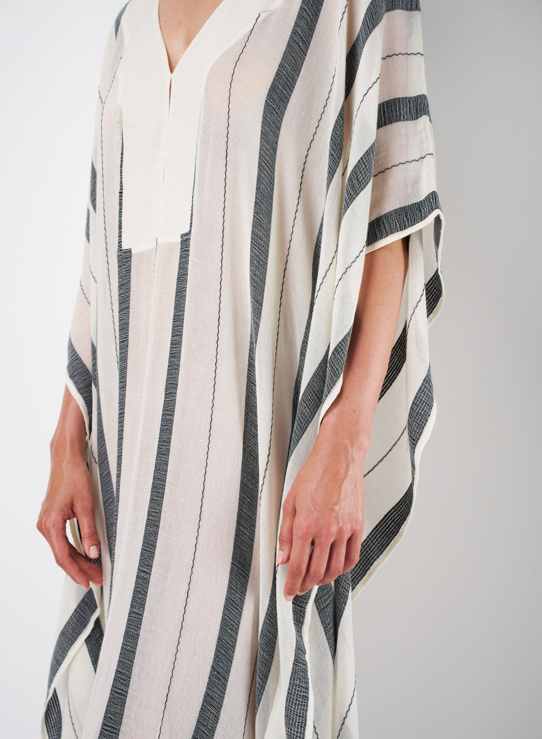 トップス SU PARIS Stripe V-NECK KAFTAN Banyan Kaftan Cotton Gauze Cover-Up | SU Paris