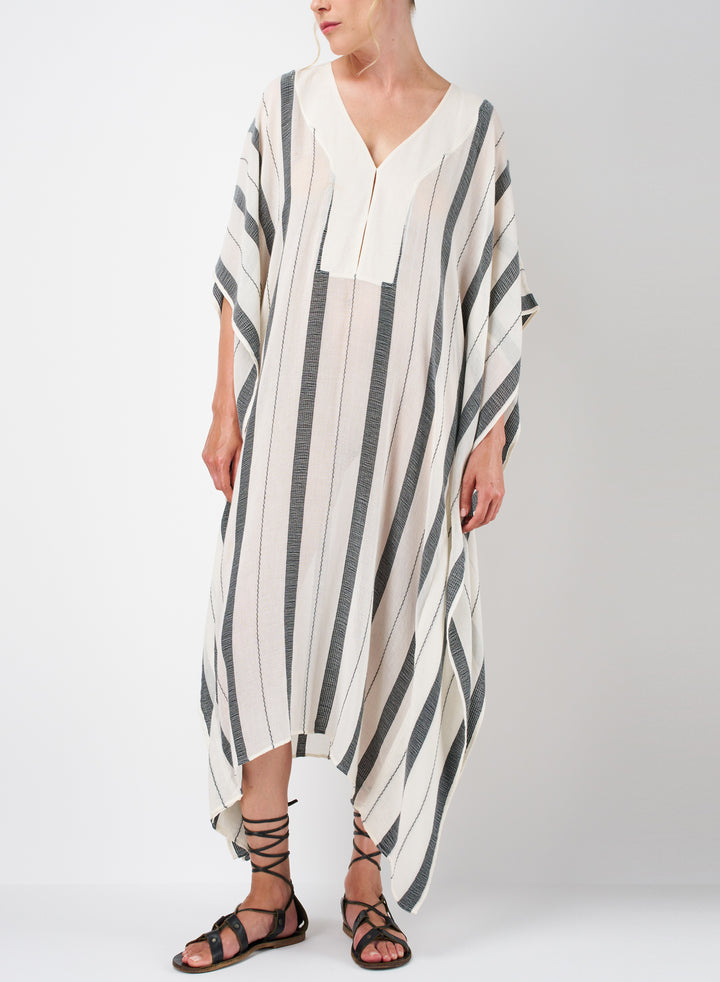 トップス SU PARIS Stripe V-NECK KAFTAN Banyan Kaftan Cotton Gauze Cover-Up | SU Paris