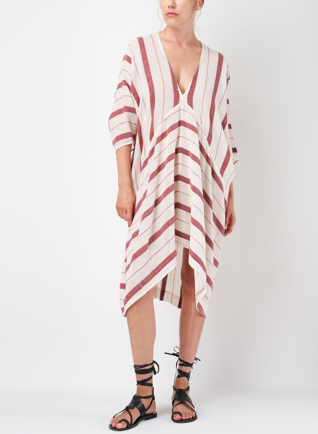 LEA Kaftan - Burgundy stripes – SU Paris