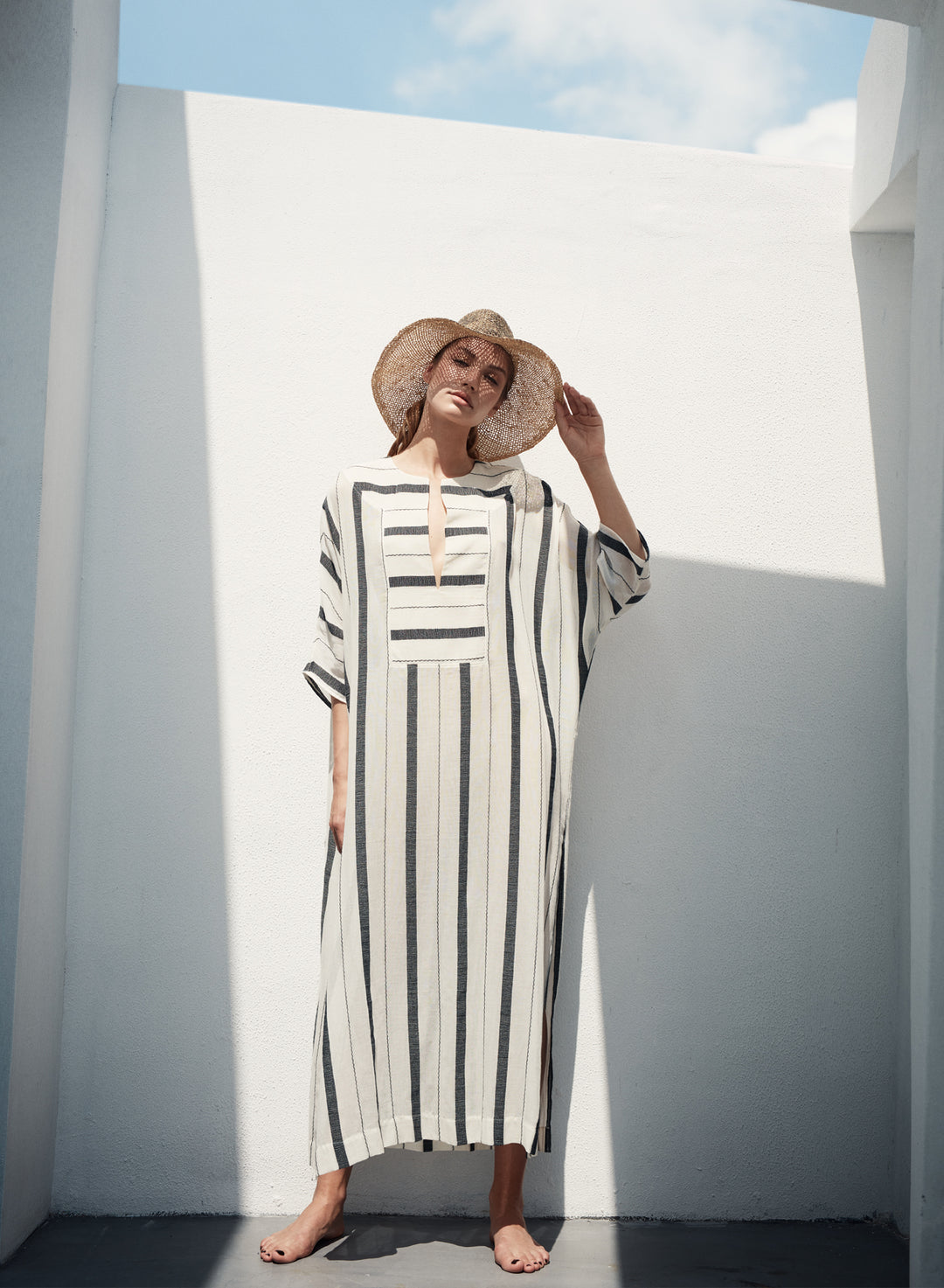 GAYA Kaftan - Black stripes – SU Paris GAYA Kaftan - Black stripes – SU Paris